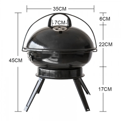 Outdoor Camping Grills Portable Mini round BBQ grill Charcoal 14inch Barbecue Picnic