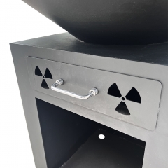 Brasero personalizado de acero Corten para quemar leña, parrilla redonda para barbacoa.