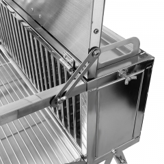 Asador giratorio de acero inoxidable con doble asador vertical para barbacoa