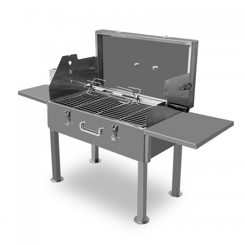Asador chipriota de acero inoxidable para souvlaki con rotación automática